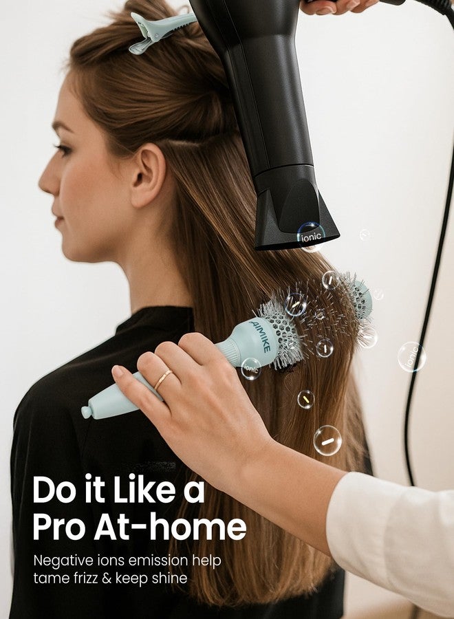 AIMIKE NaturaVol Round Brush for Blow Out, Small Round Hair Brush Nano Thermal Ceramic & Ionic Tech, for Blow Drying & Salon-like Styling at Home, Maximum Volume Shine - 1.3" Barrel, 2.1" w/Bristle - Image 5